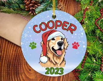 Golden Retriever - Personalized Pet Ornament - Custom Dog Christmas Ornament - Pet Memorial Ornament - Cat Christmas Ornament - Pet Name