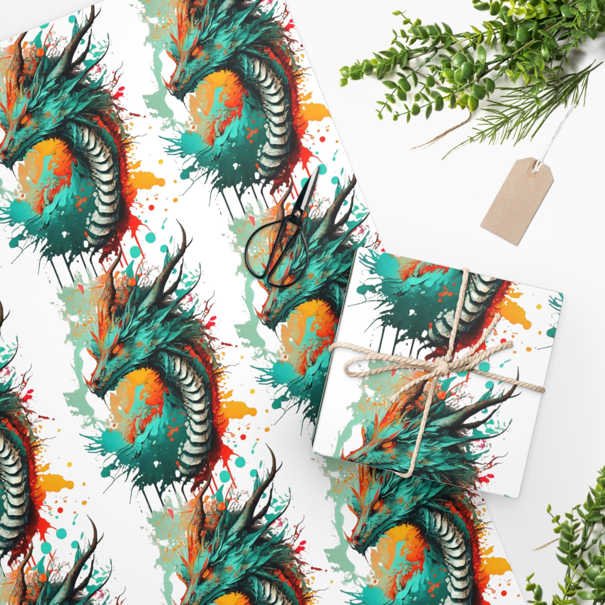 Dragon Wrapping Paper - Etsy