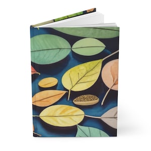 Journal with colorfull Fall Leaves- Hardcover Journal Matte