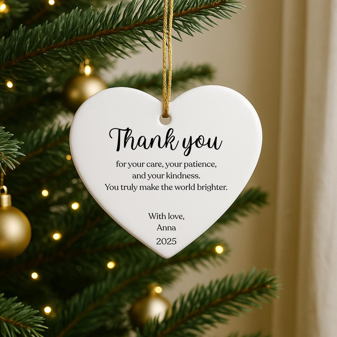 Decorazione in Legno da Appendere all'Albero di Natale - Idea Regalo