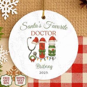 Gepersonaliseerd artsenornament, aangepaste keramische stethoscoop kerstcadeau