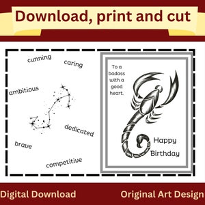 November Scorpio Digital Birthday Card