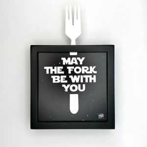 May the Fork, black frame, mini-painting, fun, inspiring, think bigger!