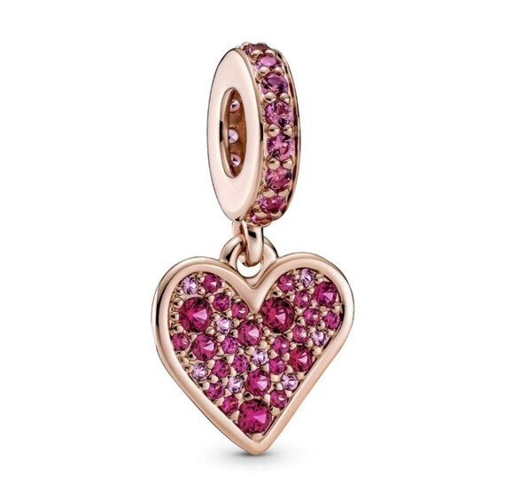 Pandora pink pave heart charm sale
