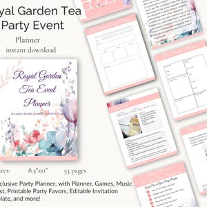 Der perfekte Teeparty-Planer | Royal Garden Theme, bearbeitbare Einladungen, Spiele, Menü, Rezepte und mehr Perfektes Teeparty-Kit | Party-Planer