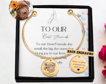 Personalized Dog Bracelet, Pet Charm Bracelets, Dog Mom Jewelry, Bangle Bracelets Women, Custom Pet Bracelet, Pet Photo Bracelet, Dog Charm