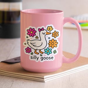 Silly Goose Sticker, Funny Goose Stickers, Quirky Goose, Funny Laptop Stickers, Silly Goose Gift, Notebook Sticker, Cute Goose Stickers