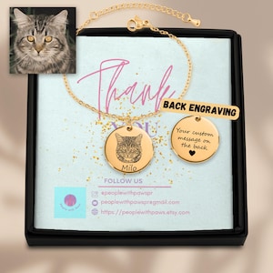 Custom Cat Bracelet, Personalized Cat Bracelet, Cat Bracelet Charms, Pet Name Bracelets, Pet Photo Bracelet, Cat Bracelets, Cat Jewelry