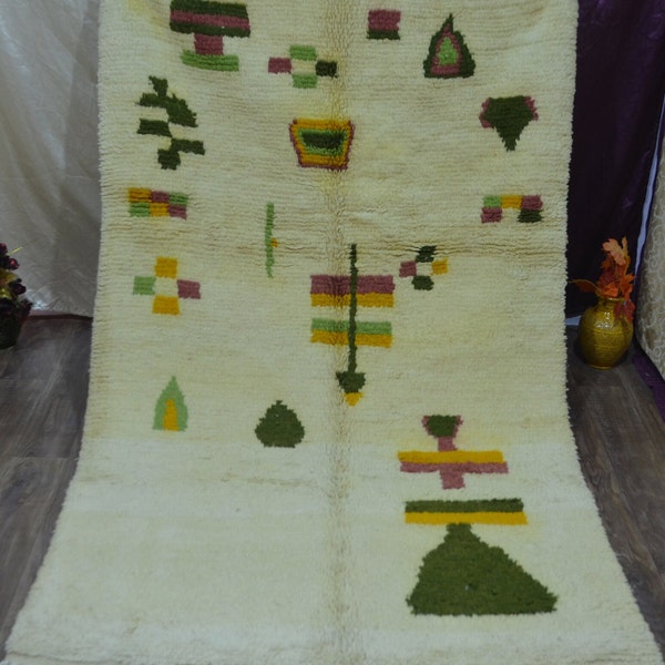 Wonderful Morrocan Rug, Colorful Berber Carpet, Sheep Wool Rug, Moroccan Area Rug, Authentic Wool Rug, Handmade Rug, Tapis Marocain