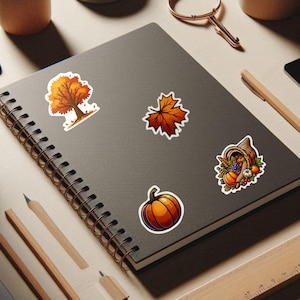 Pegatinas de bienvenida al otoño - Pegatinas con temática otoñal - Etiqueta decorativa para vasos, portátiles y ventanas - Pegatinas de vinilo resistentes al agua - Pegatinas de Acción de Gracias