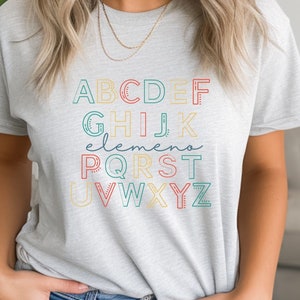 Alphabet Shirt,ABC Shirt,Cute Teacher Shirt,Teacher Appreciation,Gift for Teacher,Preschool Shirt,Back to School,Kindergarten Teacher Shirt