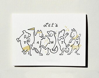 LET'S PAWTY | Hand-drawn Birthday Card