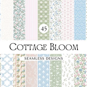 Carta digitale floreale rosa acquerello vintage senza soluzione di continuità shabby chic pacchetto di carta stampabile blu Ditsy Floral Scrapbook carta Rose Junk Journal