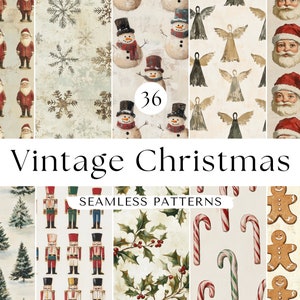 Printable Vintage Christmas Digital Paper, Christmas Ephemera, Fantasy Noel Xmas Pages, Download Junk Journal, Scrapbooking, Card Making