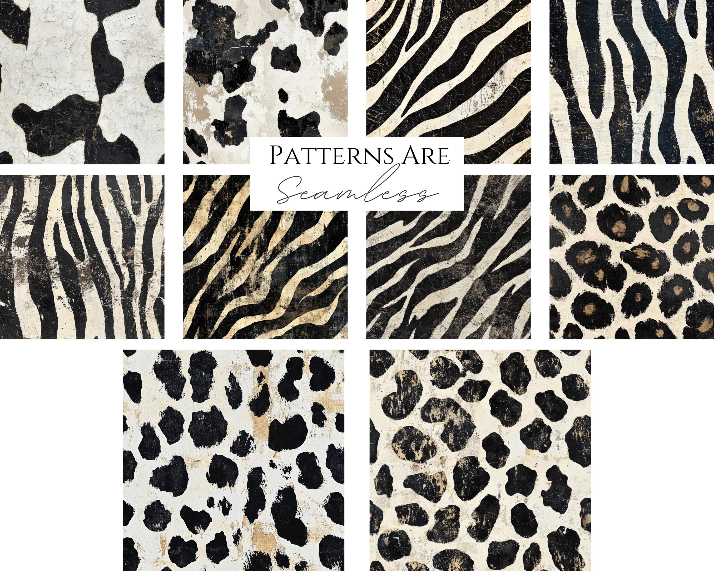 Vintage Animal Print Digital Paper Set: 70 Seamless Patterns (digital ...