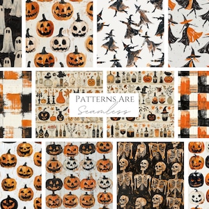 Vintage Halloween Digital Paper: 36 Spooky Seamless Patterns (digital ...