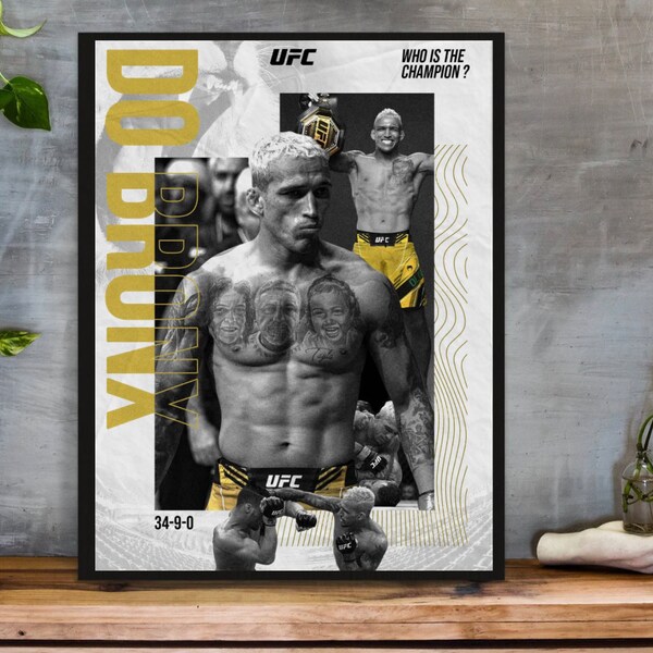 LARGE UFC Poster, Charles Oliveira, Wall Decor, Printable Art, Gift For Him, Sport Poster, Digital Print, Connor McGregor, UFC300