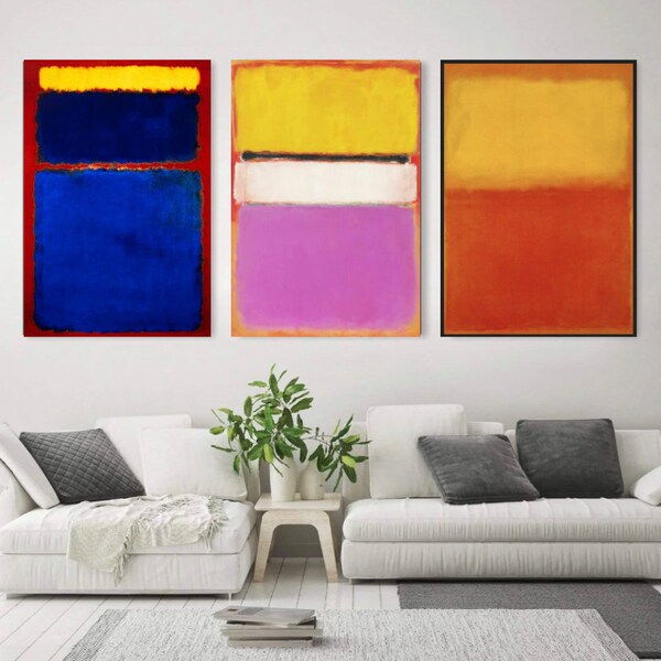 Mark Rothko Set Of 3 Canvas/Poster Art Reproduction, Rothko Reproduction, Abstract Canvas Wall Art, Modern Minimal Art