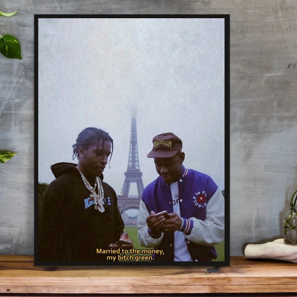 LARGE ASAP Rocky / Tyler The Creator Poster / Potato Salad / Flower Boy / Retro Music Canvas Poster, Wall Art Decor, Home Decor, No Frame