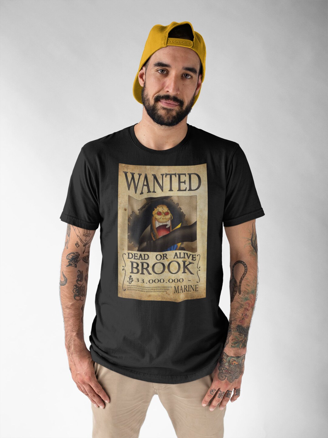 Tshirt One Piece Brook Wanted One Piece Anime Etsy