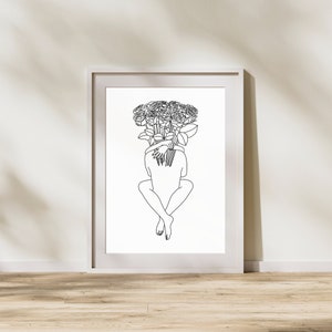 Dessin au trait abstrait couple, dessin d&#39;un couple, impression d&#39;amour, impression homme et femme, décoration murale de chambre à coucher, art mural imprimable, cadeau de Saint-Valentin
