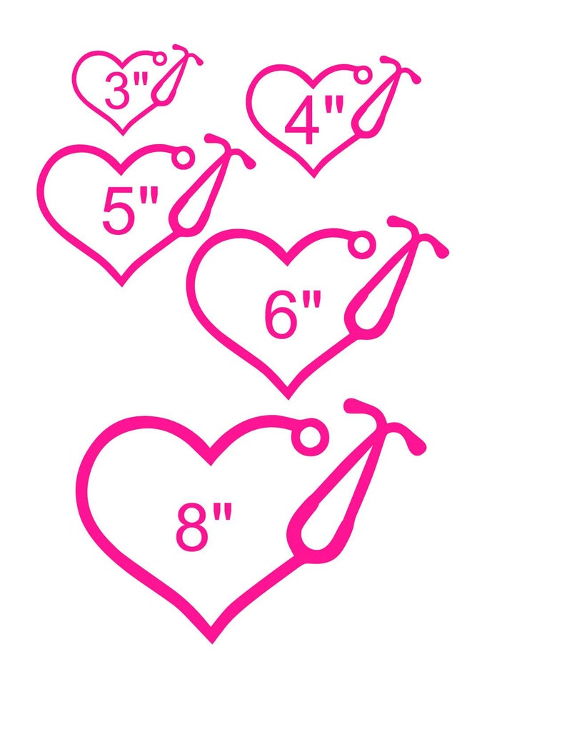 Stethoscope Heart Vinyl Decal Etsy