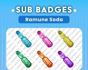 Ramune Soda Sub Badges PNG downloadbare bestanden voor Twitch, Discord en YouTube