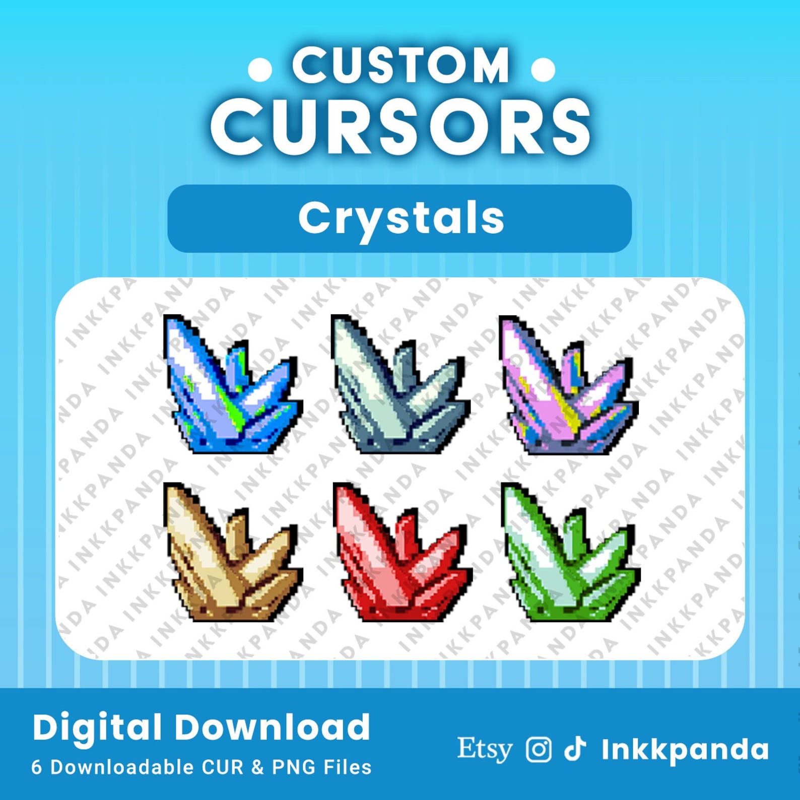 Crystal Shard Cursors CUR & PNG Files Custom Cursors Pointers ...