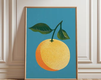 Orange Fruit Art Print: Eclectic Kitchen Wall Decor