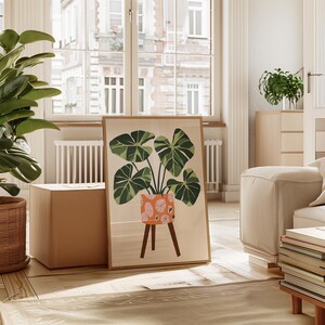 Boho Houseplant Print: Potted Plant Poster, Unframed Wall Art image 4