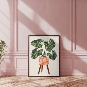 Boho Houseplant Print: Potted Plant Poster, Unframed Wall Art image 2