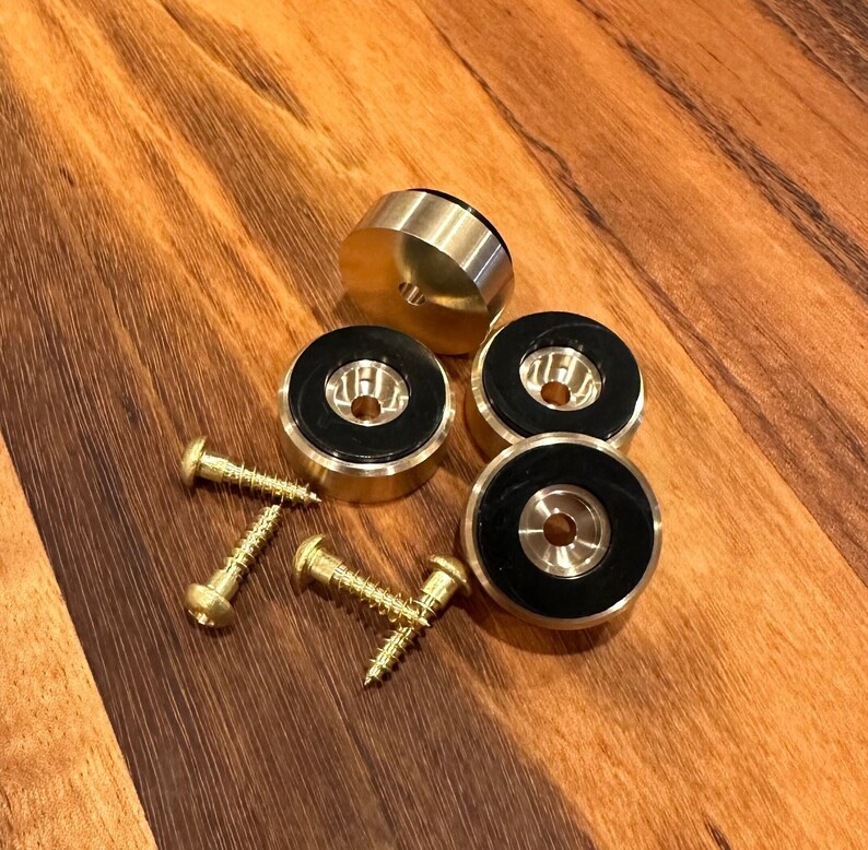 Brass Cutting Board Feet / Rubber Bumpers / Woodworking Feet