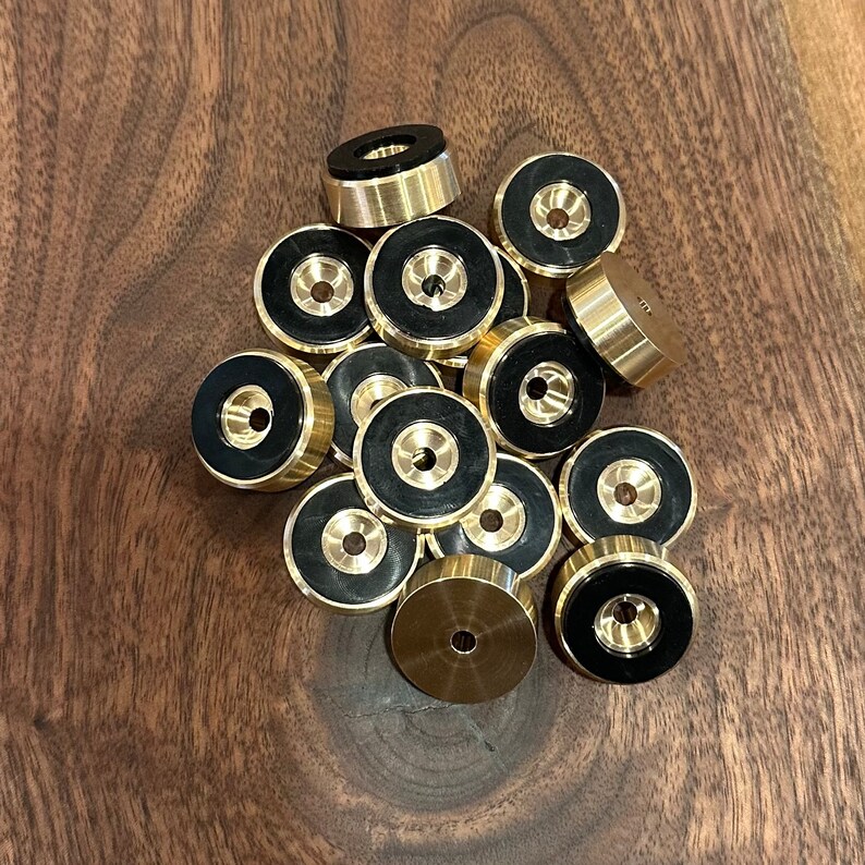 BULK 10 SETS Brass Cutting Board Feet / Rubber Bumpers / Woodworking