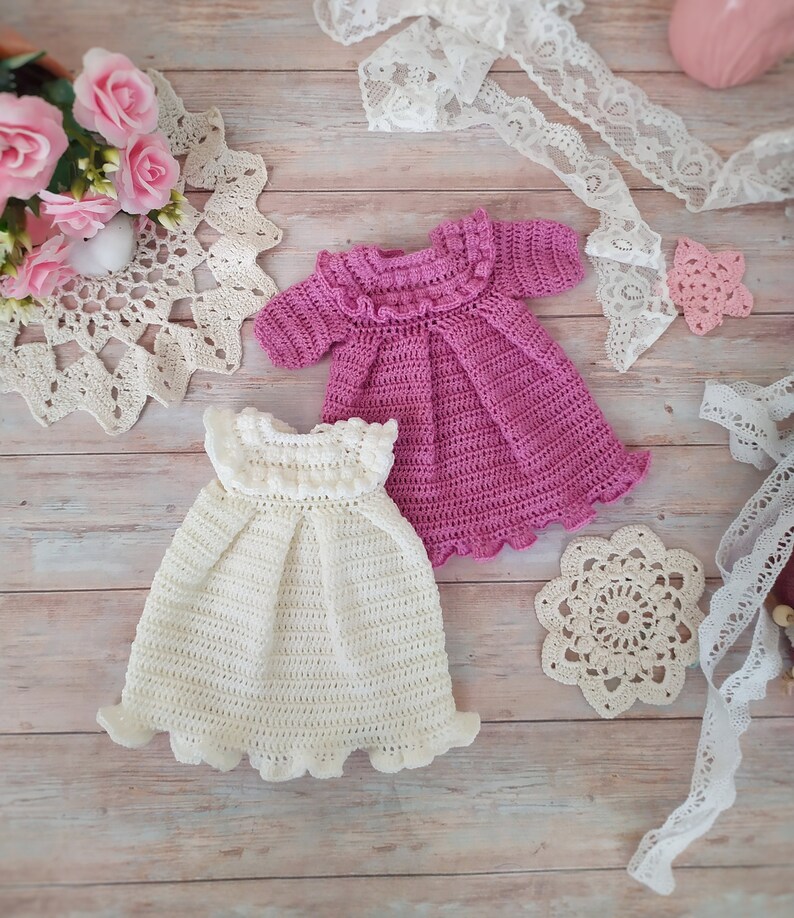 Paola Reina crochet dress step by step tutorial pattern , american girl clothes PDF pattern and tutorial , little darling , boneka , effner zdjęcie 1