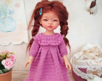 Paola Reina crochet dress step by step tutorial pattern , american girl clothes PDF pattern and tutorial  , little darling , boneka , effner