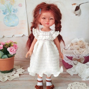 Paola Reina crochet dress step by step tutorial pattern , american girl clothes PDF pattern and tutorial , little darling , boneka , effner zdjęcie 2