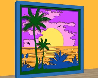 Beach shadow box svg files