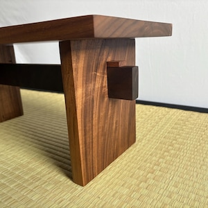 Solid Wood Step Stool Handcrafted with Japanese Joinery