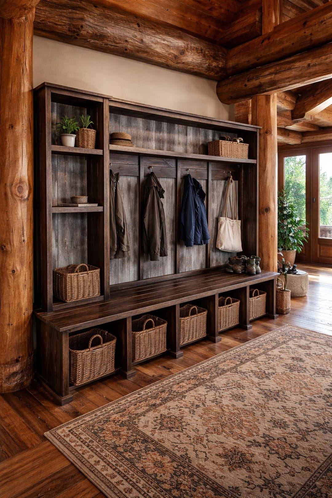 120" Rustic Mudroom - Etsy