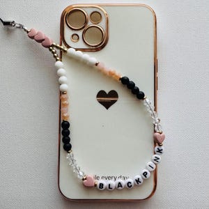 Black Pink Phone Charm - Light Stick Charm - Phone Lanyard - Light Stick Lanyard - Custom Kpop Phone Charms