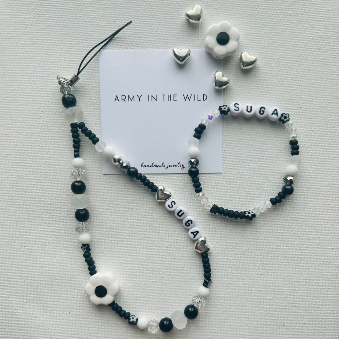 Suga BTS Bracelet - Phone Charm - Light Stick Charm - Phone Lanyard ...