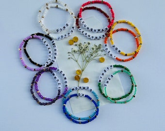 Seventeen Bracelet With Gold Hearts - Custom Kpop Elastic