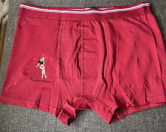 Valentines Day Boxer Gifts for Boyfriend, Spicy Embroidered Underwear, Custom Gifts, Custom Boxer