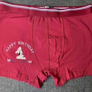 Birthday Boxer Gifts for Boyfriend, Spicy Embroidered Underwear, Custom Gifts, Custom Boxer