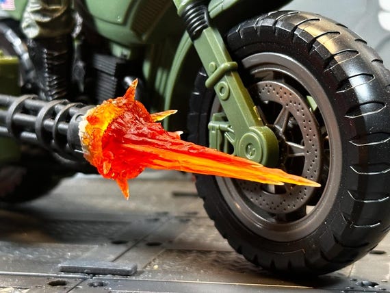 39) GIJoe Classified RAM cycle blast effect, Mini-gun muzzle flash! Now in resin!