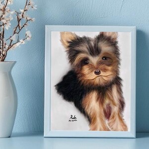 Yorkshire Terrier Wall Art Print, Cute Dog Artwork for Kids Room, Printable Puppy Nursery Decor, Pet Memorial Gift, Animal Lover Digital Art