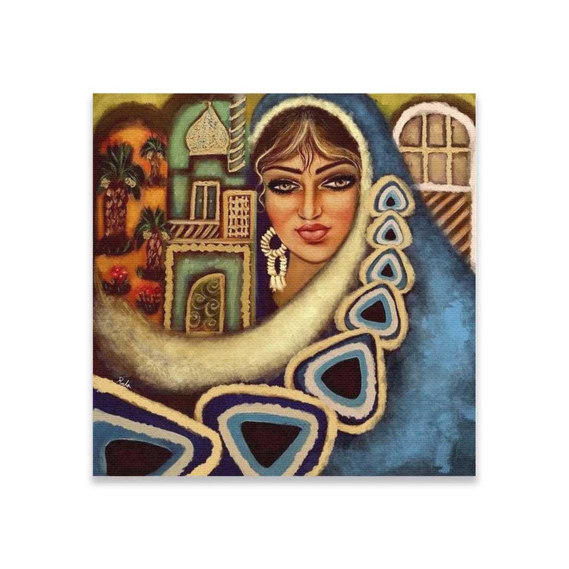 Iraqi Woman Art Print Traditional Arab Woman Art Arab Portrait Wall Iraqi Woman Art Print Traditional Arab Woman Art Arab Portrait Wall