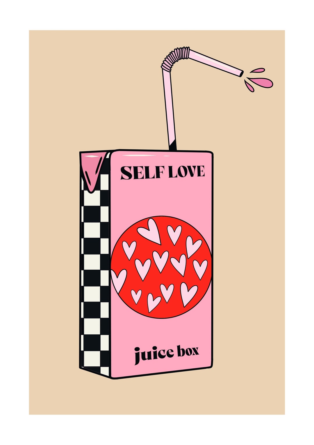 A4 Self Love Juice Box Print Etsy