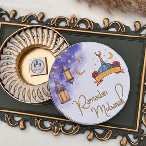 Ramadan Kareem Eid Mubarak Chocolate Favors Box, Chocolate Favors for Guest, Ramadan Chocolate Favor, Personalized Eid Chocolate Gift,