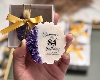 Personalized Birthday Magnets, Adult Birthday Keepsake for Guests, Custom Party Favors & Unique Thank You Gifts, Birthday Magnet Favors